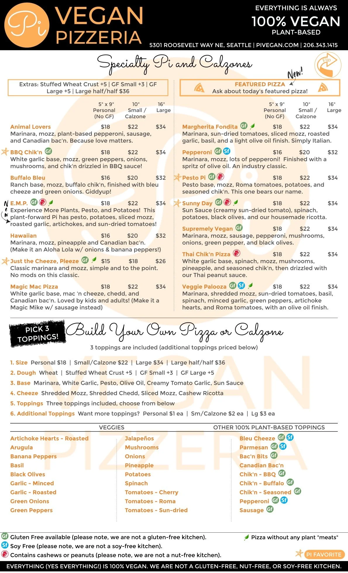 Menu — Vegan Pizza Pi
